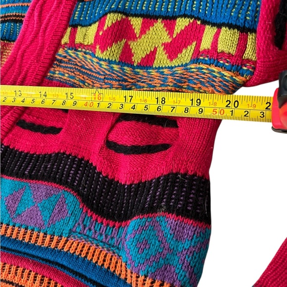 Vintage IVY Coogi Style Vibrant Multicolor Sweater V Neck Sz S - Picture 7 of 10